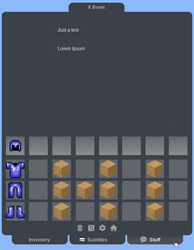 Screenshot of the inventory with the below example tab in focus.